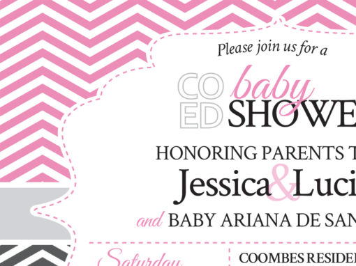 Baby Shower Invitation & Raffle Promotion Card